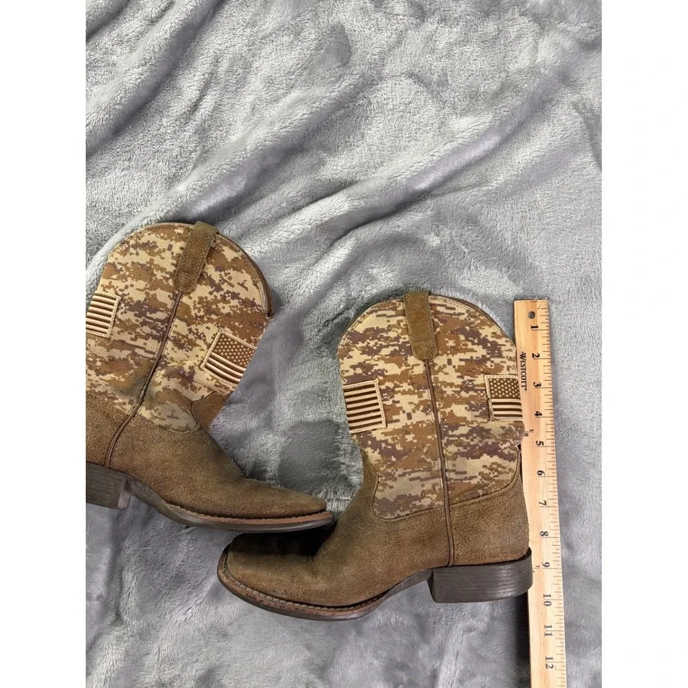 US 3.5 Ariat Sport Patriot kids western cowboy boots American flag patriotic